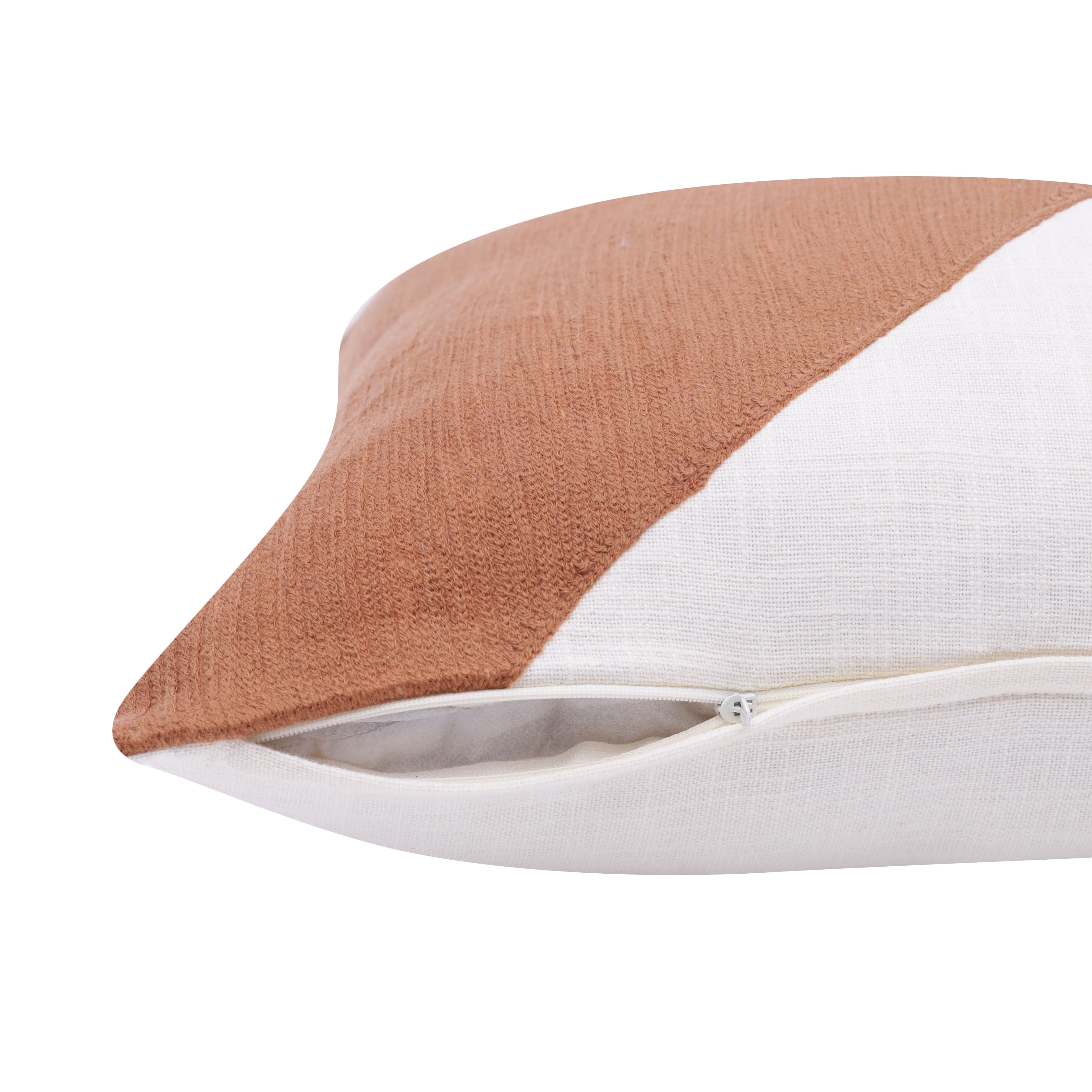 Harlow Hill Stacy Garcia Adobe/Ivory Abstract 20" x 20" Cotton Adult Decorative Feather Filled Pillow