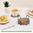 thumbnail image 6 of Haosy Set of 6 Drink Woven Coaster with Holder Heat Resistant Non-Slip Bar Coasters 4 Inches Colorful Bohemian Geometry, 6 of 7
