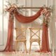 thumbnail image 1 of Tela para drapear con forma de arco de boda, gasa transparente, terracota, 8,5 x 5,8 m, 1 of 8
