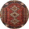thumbnail image 1 of Ahgly Company Indoor Round Traditional Crimson Red Area Rugs, 3' Round, 1 of 6