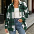 thumbnail image 3 of Perfectbot Women's Plaid Shacket, Button Down Shirt Jacket with Ribbed Hem, Relaxed Fit Fall Outerwear, 3 of 8