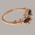 thumbnail image 4 of LBG British Made 9k Rose Gold Synthetic Cubic Zirconia & Genuine Natural Sapphire Womens Anniversary Ring - 33 size options - Size 5.5, 4 of 6