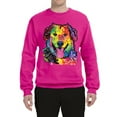 thumbnail image 3 of Smiling Dog | Colorful Neon Golden Retreiver | Dean Russo Art Animal Lover Unisex Crewneck Sweatshirt, Fuschia, XX-Large, 3 of 6