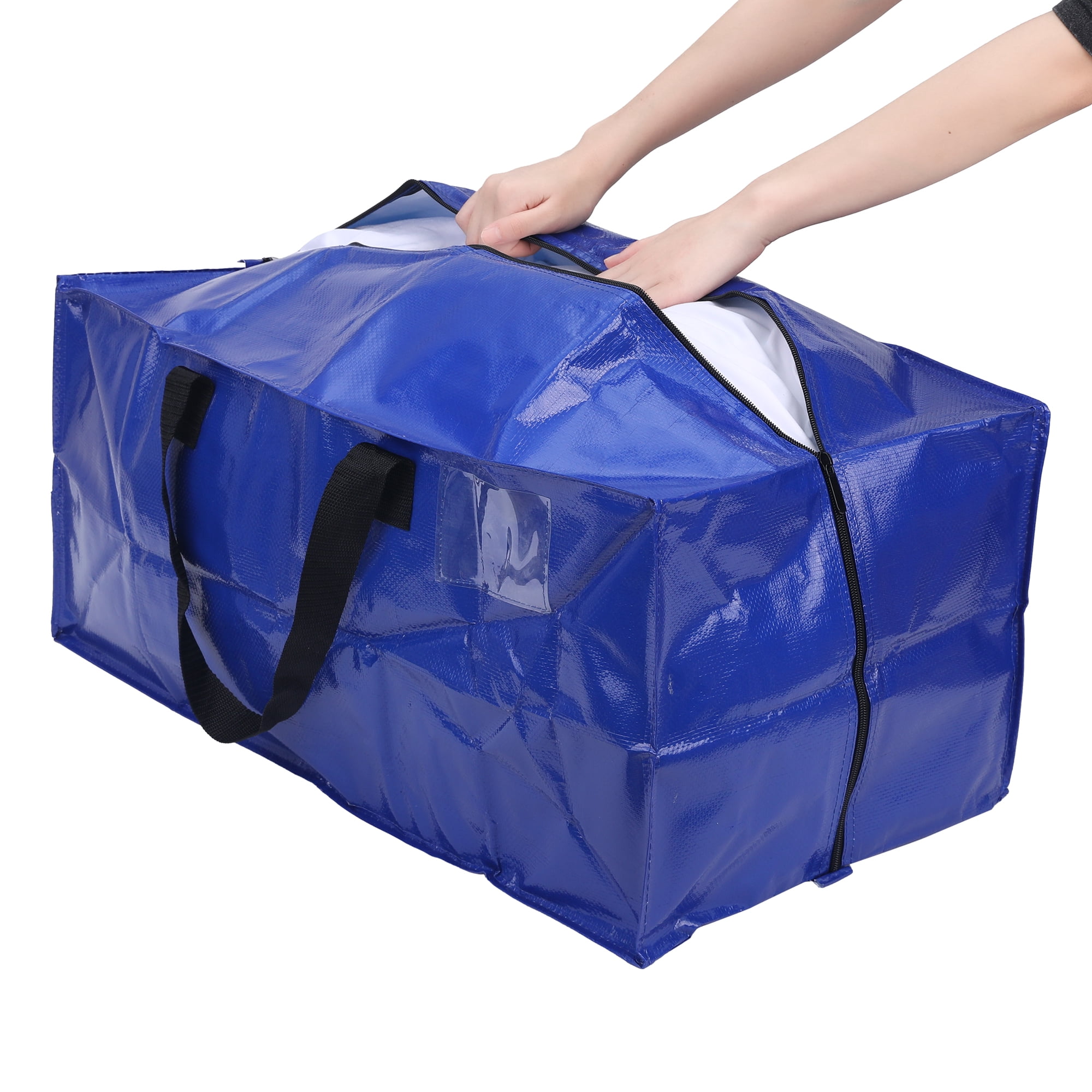 Unique Bargains Clothes Storage Moving Bags for Closet Organizers Dark Blue 29x13x14.5in