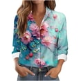thumbnail image 3 of TaTaai Women Casual Printed Button Down Shirt Long Sleeve Collared Top Ladies Spring Autumn Daily Commute Office Wear Soft Breathable No Fading Machine Washable Stylish Blouse Gift, 3 of 6