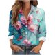 thumbnail image 3 of TaTaai Women Casual Printed Button Down Shirt Long Sleeve Collared Top Ladies Spring Autumn Daily Commute Office Wear Soft Breathable No Fading Machine Washable Stylish Blouse Gift, 3 of 6