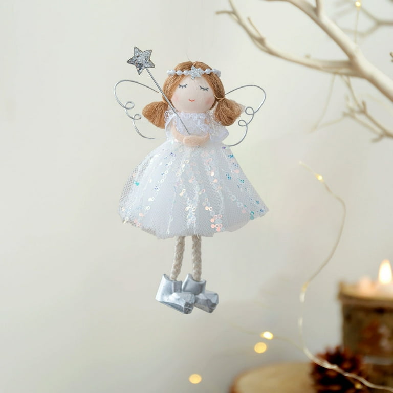 Christmas Angel Doll Ornament, Elegant Holiday Tree Decoration for
