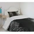 thumbnail image 4 of Ambesonne Black and White Quilted Bedspread Set 2 Pcs, Wild Leopards, Twin Size, Black White Blue, 4 of 6