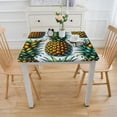 thumbnail image 3 of COMIO Picnic Dining Kitchen Farmhouse Yellow White Watercolor Pineapple Tropical Summer Fruits Fruit Tablecloth White, 3 of 7