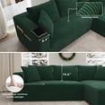 thumbnail image 4 of DEALTOPS 104'' Modular L-Shape Sectional Sofa with Chaise, Comfy Deep-Seat Cloud-Couch, Corduroy - Green, 4 of 9