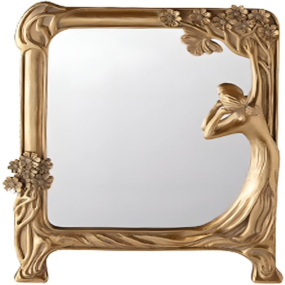 XIBUFE Vintage Gold Mirror Wall Decor - Small Vanity Mirrors,Antique Decorative for Desk Room,Frame Arched Victorian Decoration for Home Table,Standing Framed Art Gift for Furniture Bedroom,Oval