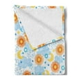 thumbnail image 2 of Space Soft Flannel Fleece Blanket, Graphic Tile with Clouds Suns Stars and Moons Swirled Celestial Sky Elements Artwork, Cozy Plush for Indoor and Outdoor Use, 70" x 90", Multicolor, by Ambesonne, 2 of 5