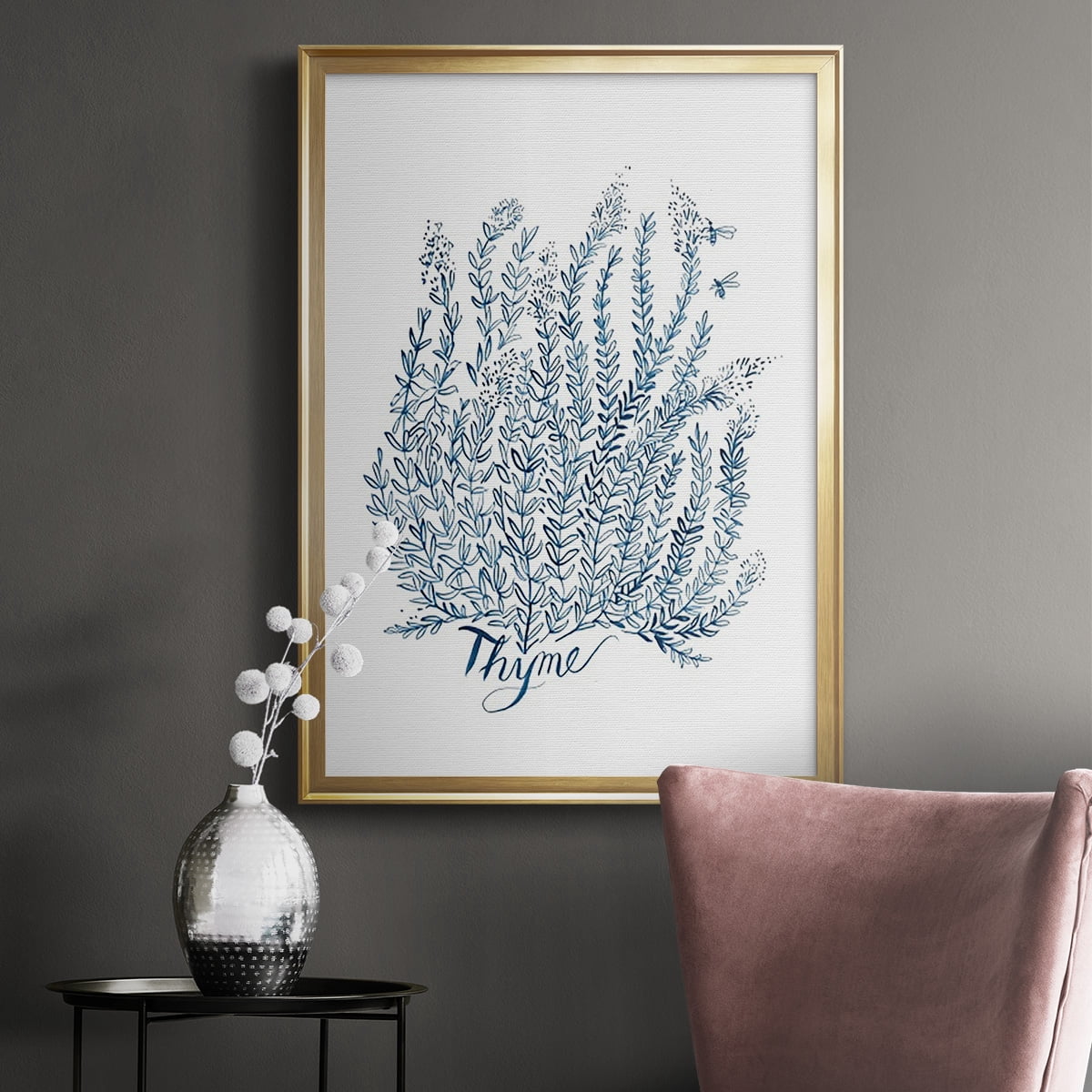 Summer Herb Garden Sketches IV Premium Framed Print - Ready to Hang