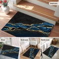 thumbnail image 6 of Rectangle Area Rug 2x3ft,Dark Blue Marble Fluid Washable Carpet Non-Slip Runner Accent Rugs Indoor Floor Mat for Bedroom Living Room Decor,Gold Foil Abstract Stripe, 6 of 9