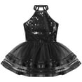 thumbnail image 4 of Aiihoo Kids Girls Dance Dress Sleeveless Sequins Dance Dress Ballet Tutu Jazz Latin Ballerina Dancewear Black 6, 4 of 7
