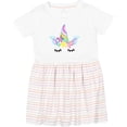 thumbnail image 3 of Inktastic Unicorn Face Girls Toddler Dress, 3 of 5