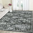 thumbnail image 2 of HOMERRY Area Rug 5' x 7' Rugs for Living Room Modern Washable Indoor Floral Print Carpet, Black, 2 of 5