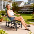 thumbnail image 5 of Outdoor Gliding Lounge Chair Set of 2 – Patio Glider with High Back & Ergonomic Head Support, Weather-Resistant Mesh, Smooth Glide Mechanism for Backyard Garden Porch, 5 of 7