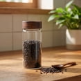 thumbnail image 5 of Glass Spice Jars with Airtight Wood Lids Tall Food Storage Containers with Labels for Pantry Organization Herbs Seasoning Sugar Coffee Beans Tea Canisters, 5 of 7