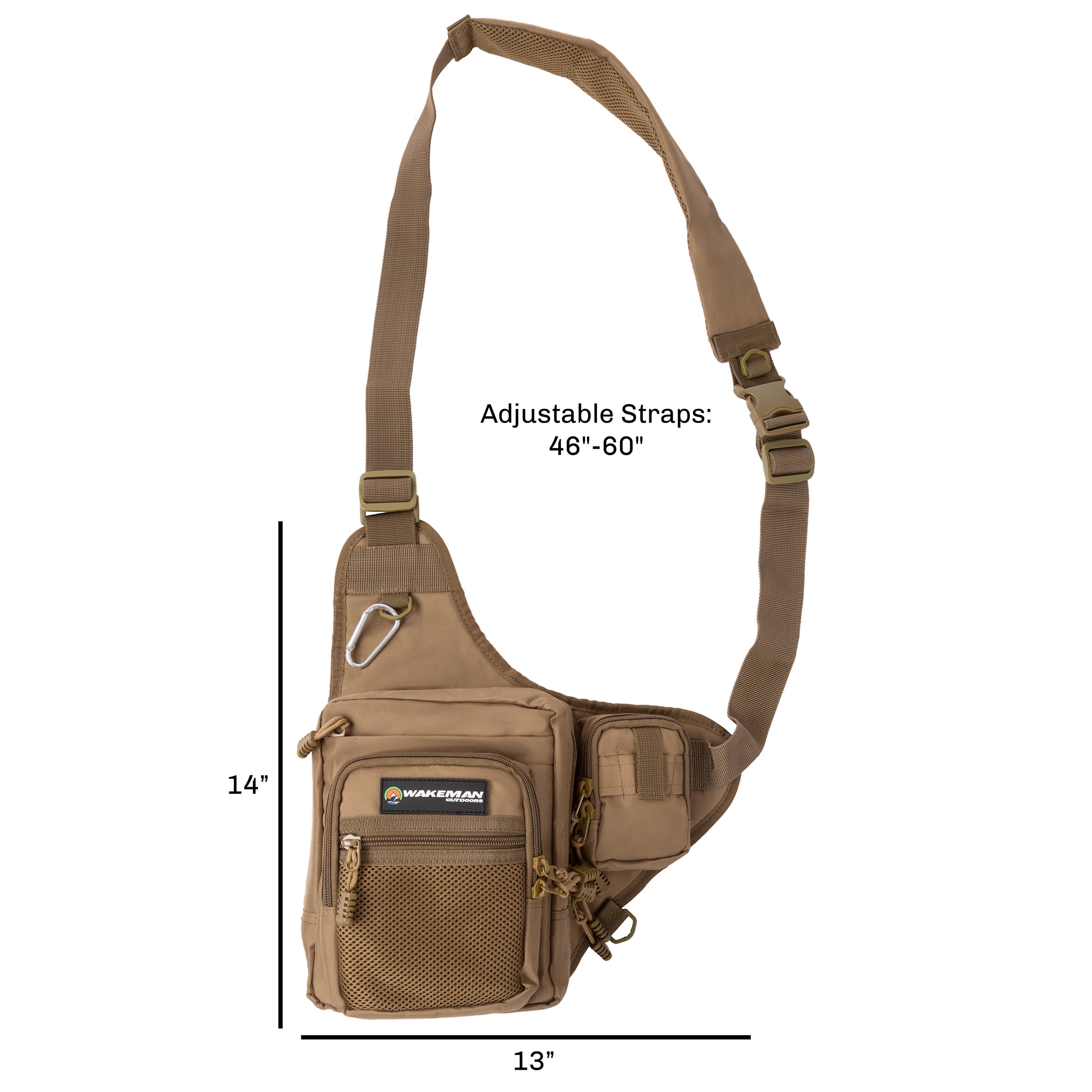 Fly Fishing Tackle Gear and Accessory Bag – Shoulder Pack with Carabiner  Clip and Adjustable Strap by Wakeman Outdoors 