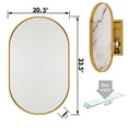 thumbnail image 4 of 20x34 Inch Oval Recessed Bathroom Medicine Cabinet, Matte Gold Metal Framed With Mirror And Adjustable Shelves Cabinet Mirror, For, 4 of 7