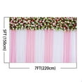 thumbnail image 2 of ABPHOTO Polyester 7x5ft Backdrop Colorful Flowers White and Pink Strip Curtain Floral Backdrop for Studio Props, 2 of 3
