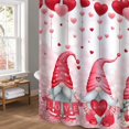 thumbnail image 4 of Shower Curtain,Valentine’s Day Shower Curtain, Red Love Heart Gnomes Fabric Bath Curtain, Farmhouse Plank Style Romantic Bathroom Decor for Valentine’s Day, 4 of 8