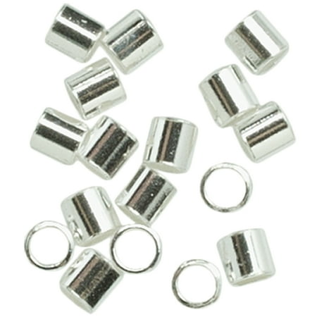 Metal Crimp Tube - Plated Silver Metal Findings Crimp Bead, 2.5mm, 75pk