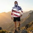 thumbnail image 6 of GrmtClth Men's Fishing Shirts 2026 Patriotic American Flag Pattern Quick Dry Long Sleeve Fashion Hoodies with Face Mask Upf 50+ Sun Protection Tops Light Blue M, 6 of 9