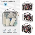 thumbnail image 5 of Unicorns and Flowers Black Clear Cosmetic Bags with Handles PVC Toiletry Bags Zipper Waterproof Portable for Traveling 2 Pcs, 5 of 7