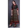 thumbnail image 3 of Bimba Black Damask Ikat Indian Kurtis For Women Long A Line Casual Anarkali Dresses Ethnic Kurti-XSmall, 3 of 5