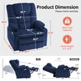 thumbnail image 4 of MCombo Oversized Triple Motor Power Lift Recliner with Adjustable Headrest for Big Tall Elderly, Fabric(Navy Blue, Large-Wide), 4 of 10