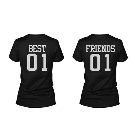 Best 01 Friend 01 Matching Best Friends T-Shirts BFF Tees For Two Girls (Status For Best Friend Girl)