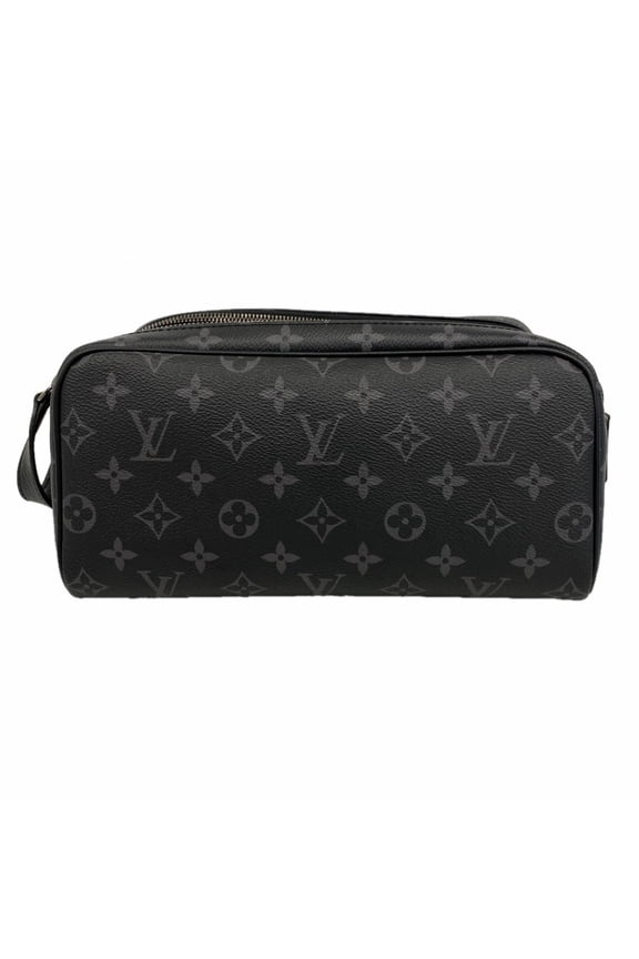 Pre-Owned Louis Vuitton Monogram Empreinte Dopp Kit Handbag M46354 Black Grey Men's