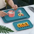 thumbnail image 6 of Seasonal Savings, Rectangular Tray Sets, 3 Medium Large Small Plates, Tea Cup Snack Serving, Household, Kitchenware, Multi-Size, Dishwasher Safe Up to 60% OFF | Plastic, Blue, Akmoler, 6 of 8