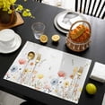 thumbnail image 3 of Spring Wildflowers Placemats Set of 4, Watercolor Rustic Flowers Floral Leaves Placemats for Dining Table, Place Mats for Kitchen Tabletop, Waterproof Wipeable Dining Table Mats Set, 3 of 9