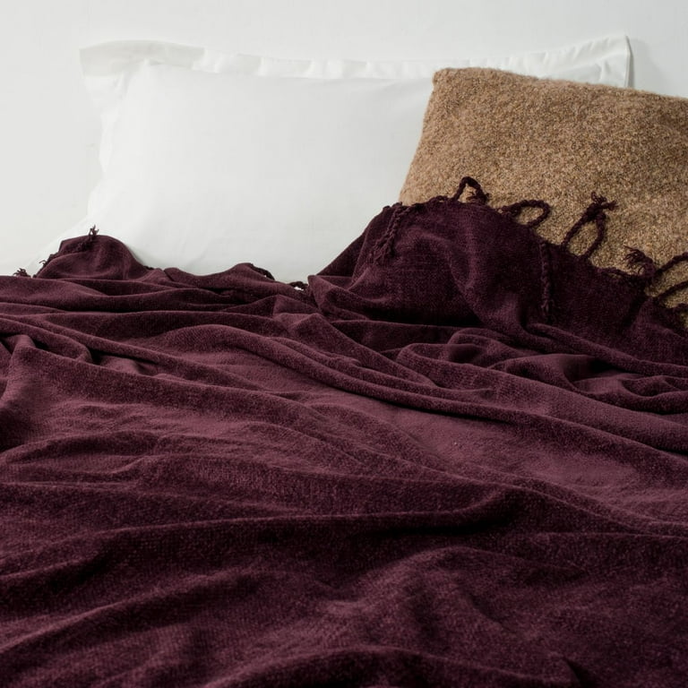 VERAMUSE Chenille Throw Blanket for Couch 60