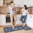 thumbnail image 2 of Coolnut Flowers Blue Illustration Kitchen Floor Mats Set of 2, Non-Slip Washable, Absorbent, Soft and Comfortable Kitchen Rugs, 19.7 "x27.6+19.7 "x47.2 Home Decor, 2 of 7