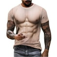 thumbnail image 3 of DDAPJ pyju Mens Novelty Graphic Tees 3D Fake Abs T Shirts Funny Printed Short Sleeve Crew Neck Tee Shirt Liquidación Hoy Prime Multicolor M, 3 of 9