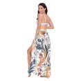 thumbnail image 3 of FORMRS Womens Long Sarong Beach Wrap Semi-Sheer Bikini Skirt Bathing Swimsuit Cover Up, Whimsical Leaves, 3 of 7