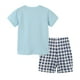 thumbnail image 3 of B91xZ Ropa para niño pequeño, camisetas de manga corta de ballenas para playa de verano, pantalones cortos, traje de primer cumpleaños para niño, azul, tallas 3 años, 3 of 5