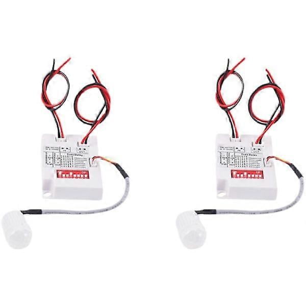 12V/24V PIR Motion Sensor Switch 2-Pack – Adjustable Timer, 6A Load, Infrared Auto-On/Off For LED Lights & Security
