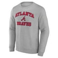 thumbnail image 2 of Men's Heather Gray Atlanta Braves Heart & Soul Pullover Sweatshirt, 2 of 3
