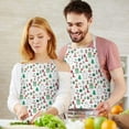 thumbnail image 3 of White Christmas Icon Apron-Garden Aprons for Women with Pockets-Cotton Linen Waterproof Kitchen Cooking Gardening Aprons Adjustable for Kitchen,Cooking,BBQ and Salon 32"x27", 3 of 7