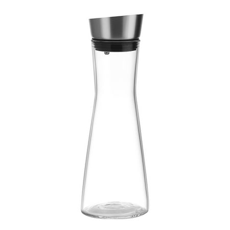 

Glass Cold Kettle Transparent Juice Jug Portable 304 Stainless Steel Stainless Steel Cover Glass Cold Kettle Transparent Juice Jug 900ML
