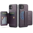 thumbnail image 5 of Case for iPhone 11, Detachable Magnetic Wallet Credit Card Cash Slot Case Support Wireless Charging Functional Kickstand Compatible with MagSafe Phone Cover For iPhone 11,Purple, 5 of 12