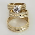 thumbnail image 2 of Bluebell Jewels 2.50 CTW Round Cut CZ Wedding Trio Ring Set 14k Yellow Gold Plated, 2 of 7