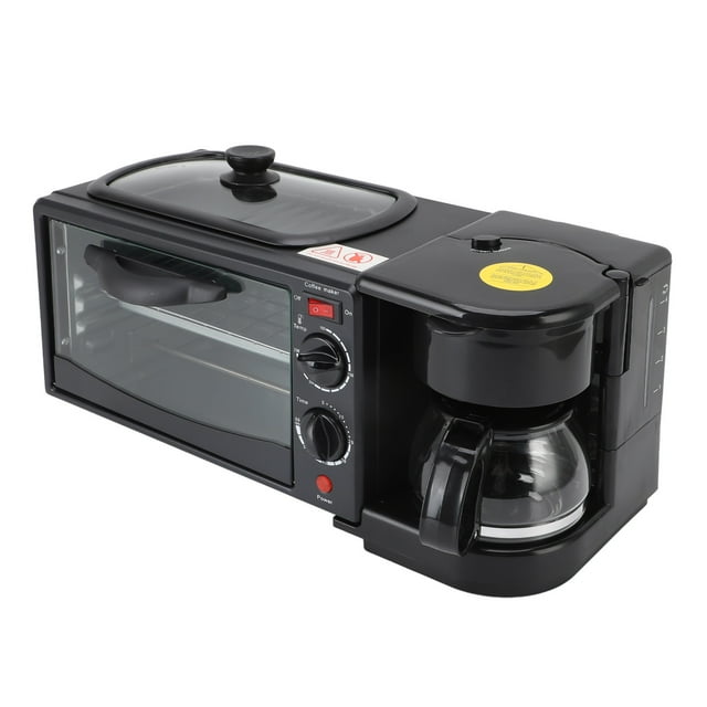Extra Wide Convection Toaster Oven, 17.9 X 7.7 X 7.5in 3 in 1 Multifunctional Home Breakfast Station Toaster Oven Electric Breakfast Maker for Kitchen Countertop Compact Design