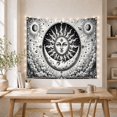thumbnail image 5 of Monochromatic Woodcut Etching With Art Scene, Mystical Fantasy for Space Lovers, Galaxy Room Decor Room Accent, Graduation Gift, Tapestry Wall Hanging for Bedroom and Dorm, 5 of 7
