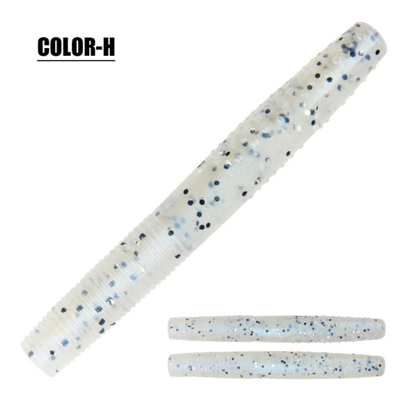 Fat Worm Senko Finesse TPR Ned Worm Rig Soft Fishing Lures 2.75" Stickbait Swim Bait 14pcs With Box Swimbait Bass Pike Color-H